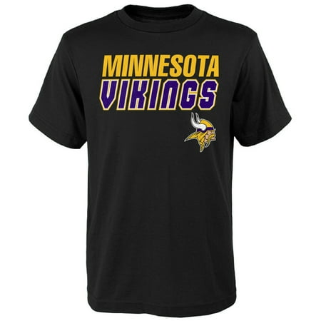 - Youth Black Minnesota Vikings Outline T-Shirt