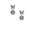 thumbnail image 2 of Delight Jewelry Silvertone Love in Circle Silvertone Antiqued Butterfly Post Earrings, 2 of 4