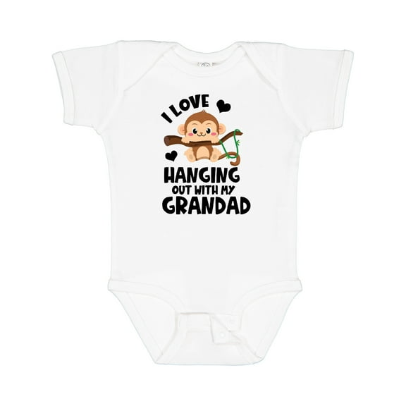 Inktastic Monkey I Love Hanging out with My Grandad Boys or Girls Baby Bodysuit