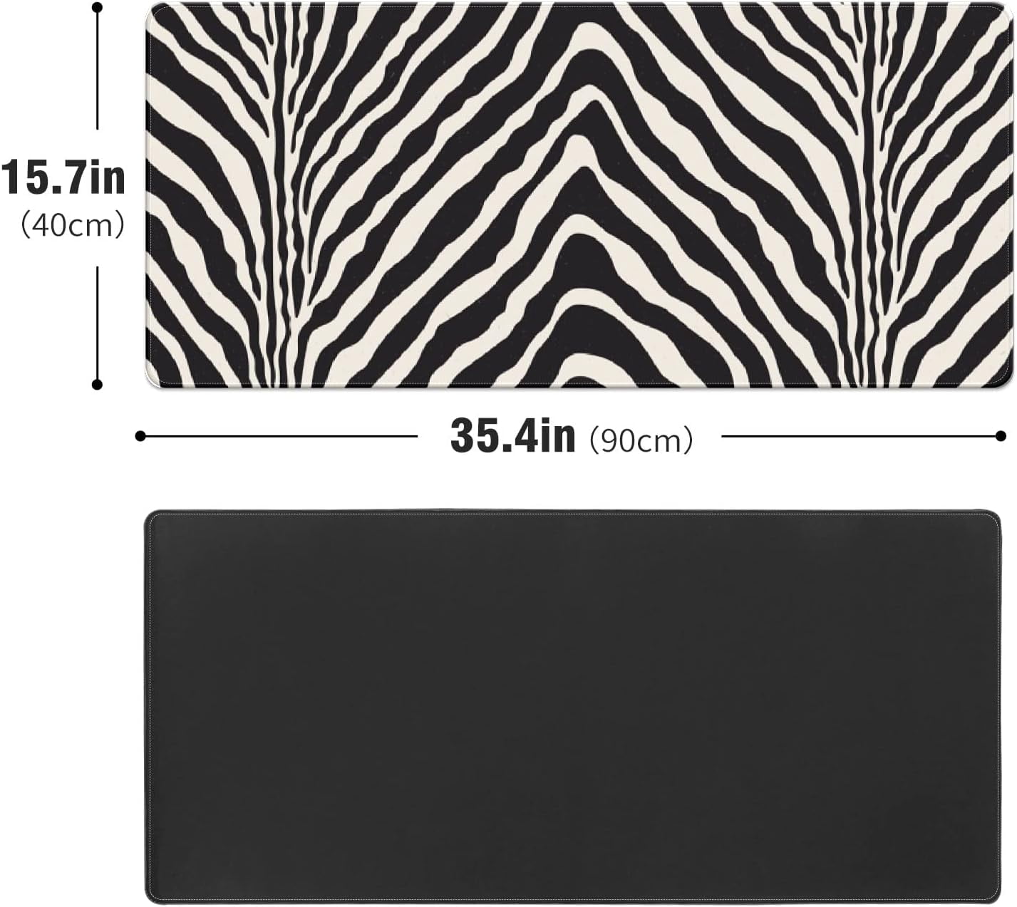 Black Zebra Print Desk Mat, Desk Accessory, Cute Workspace, Trendy Workspace, Trendy, 35.4x15.7in Large Gaming Mouse Pad, Cute Desk Topper, Pretty Desk Pad