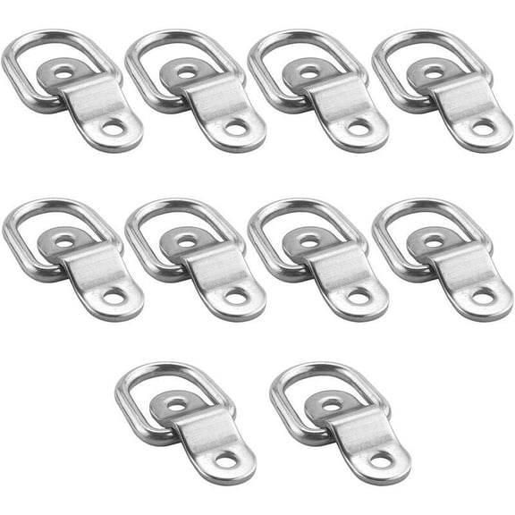 Trailer D-Ring Tie Downs with Ground Mount 580kg Capacity - 10pcs