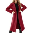 thumbnail image 4 of Mid-length Spring and Winter Long Trench Coat With Belt,Elegant Single Breasted PeaCoat, 4 of 6