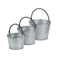 thumbnail image 7 of Set Of 3 Metal Tapered Bucket with Handle, 7 of 7