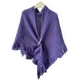 thumbnail image 2 of WonderWiz Sweater Shawl Wraps for Women Sweater Knitted Knotted Shawls Travel Casual Scarf Cape Shoulder Tops Fashion Wrap Purple, 2 of 3