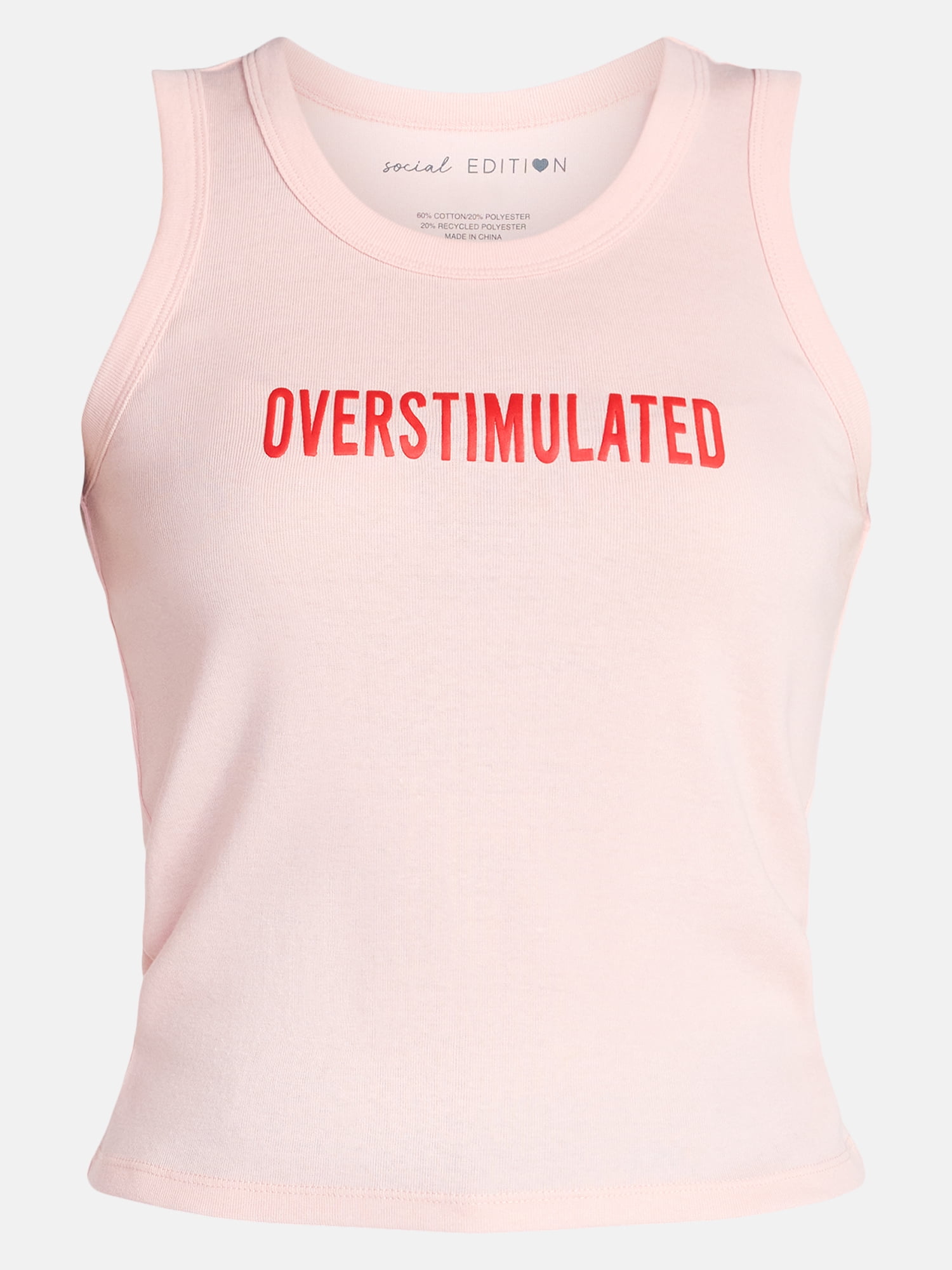 Social Edition Women's Overstimulated Graphic Tank Top, Sizes XXS-XXL
