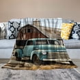 thumbnail image 2 of Fenyluxe Barn Truck Carol Sutton Print Throw Blanket for Bed Sofa Living Room Decor All Seasons Super Soft Blanket 50x60in, 2 of 6