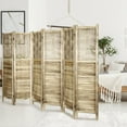thumbnail image 5 of Hofitlead 6 Panel Carved Room Divider,5.6Ft Wood Folding Screens,for Bedroom Office,Brown, 5 of 7