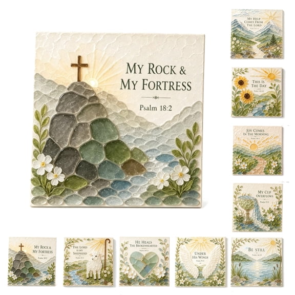 Psalms of Comfort & Strength Sea Glass Art Kit, Christian DIY Craft Kit for Adults, Inspirational Bible Verse Wall Decor Craft, Sea Glass Mosaic Art Kit for Faith Home Display (rock)