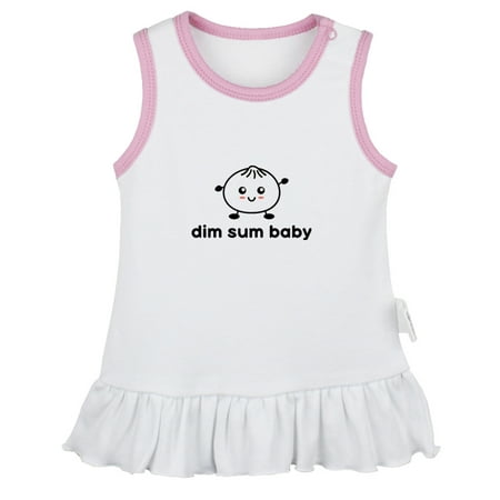 

Dim Sum Baby Adorable Dimsum Bao Dumpling Funny Dresses For Baby Newborn Babies Skirts Infant Princess Dress 0-24M Kids Graphic Clothes (White Sleeveless Dresses 0-6 Months)