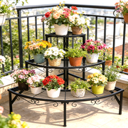 Wisfor 3 Tier Corner Plant Stand Metal Flower Display Rack for Indoor Outdoor,Sleek Black,23 Height