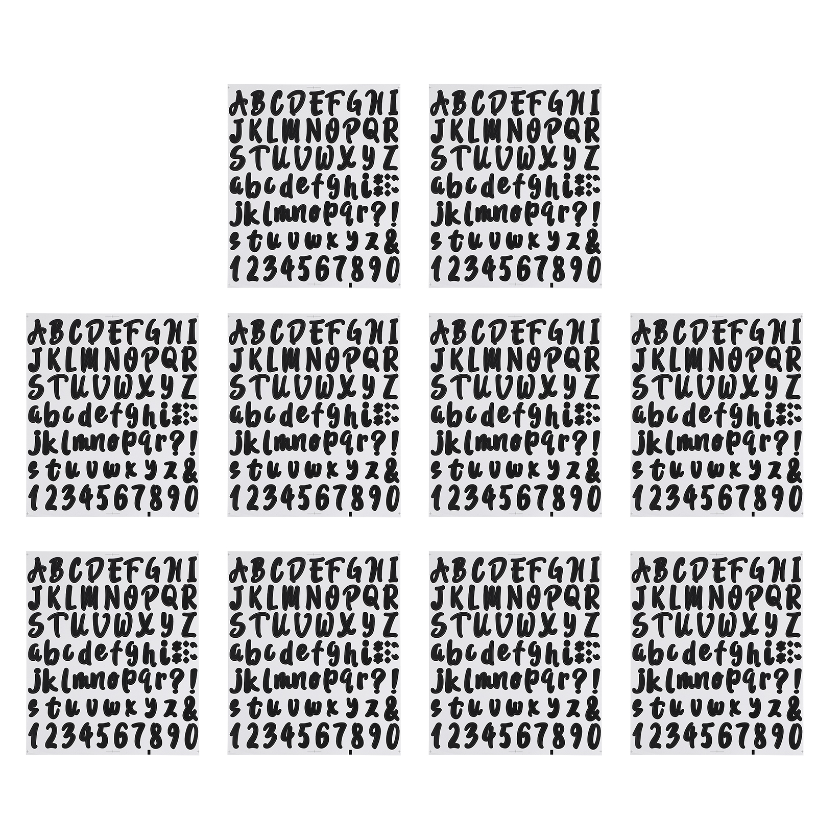 10 Sheets Selfadhesive Letters Numbers Stickers Adhesive Alphabet