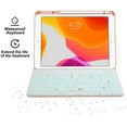 thumbnail image 4 of iPad Case Keyboard 10.2 10.5 in, for iPad 9th/8th/7th Gen 10.2 in, iPad Pro, Air 3rd Gen 10.5 in, Detachable Backlit Wireless Keyboard with Magnetic Protective Cover and Built-in Pencil Holder (Pink), 4 of 11