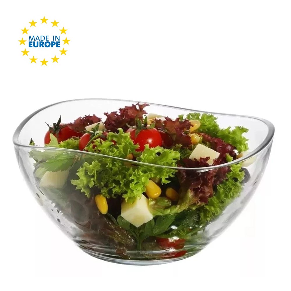 Glass Mixing Bowls for Kitchen, Large Round Salad Prep Bowls, Clear