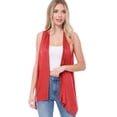 thumbnail image 5 of Made by Olivia Women's Solid Lightweight Sleeveless Draped Open Front Cardigan Vest, 5 of 7