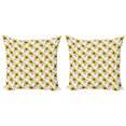thumbnail image 1 of Ambesonne Floral Throw Pillow Cover 2 Pack, Watercolor Poppy Blossoms, 18", Earth Yellow White, 1 of 2