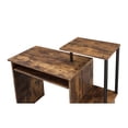 thumbnail image 5 of Gzxs Rustic Computer Desk with Keyboard Tray, Small Wood Study Table with Open Shelf, Storage Compartment and Paper Drawer, 37"L x 16"W x 34"H (Weathered Oak), 5 of 7