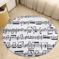 thumbnail image 6 of Sheet Music on Light Grey Round Carpet Circle Rug Outdoor Patio Area Rug Washable Large Area Rugs Hallway Room Decor Fitness Mats, 6 of 8