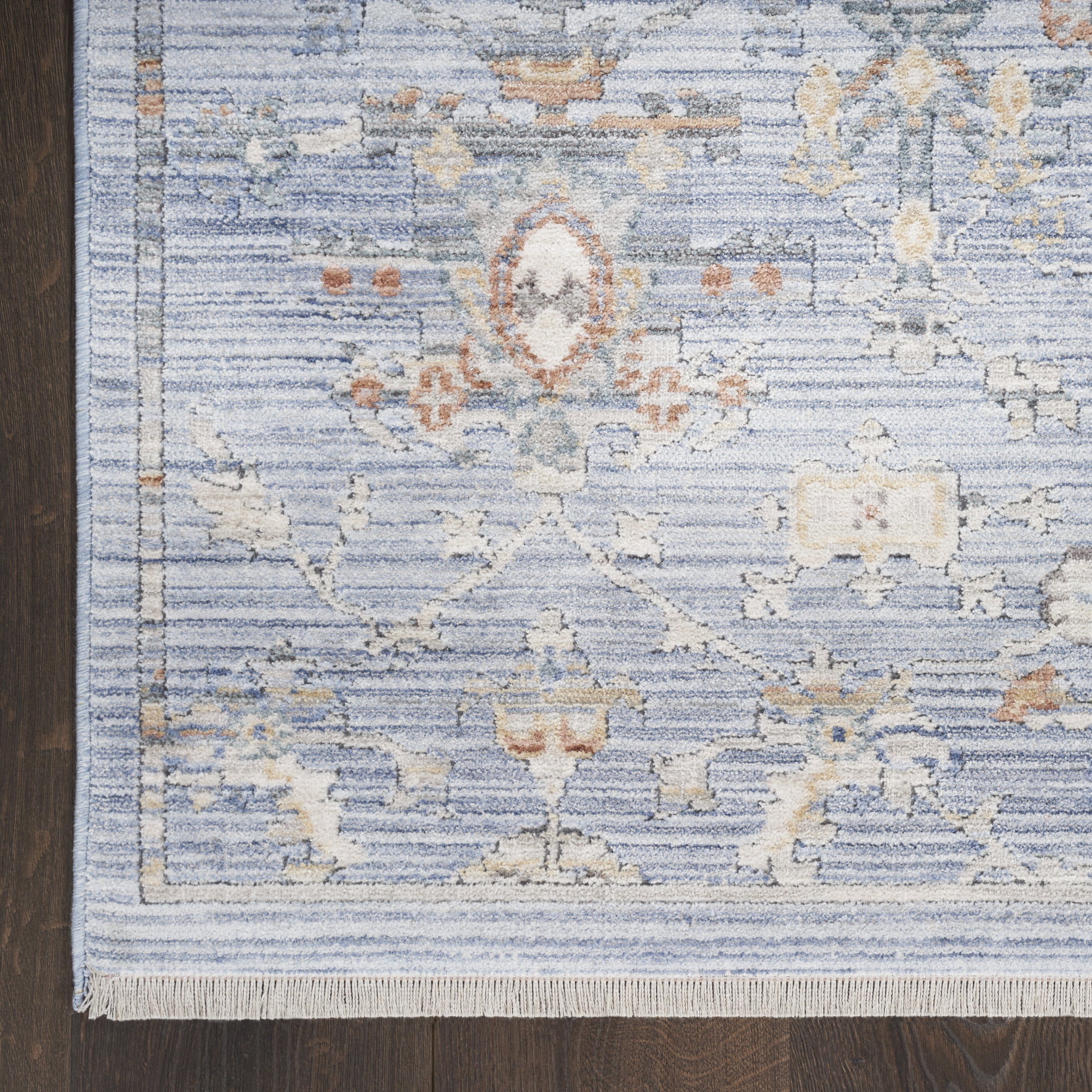 Nourison Elegant Heirlooms 2'2" x 8' Blue Ivory Vintage Indoor Rug