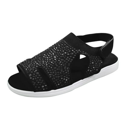 

Eudgs Womens Ladies Wedge Toe Hook ＆ Loop Mesh Breathable Sandals Shoes Formal Sandals for Women Shoes Women Sandals Heel Jelly Clear Sandals for Women Women Fashion Sandals Womens Sandals Size 11w
