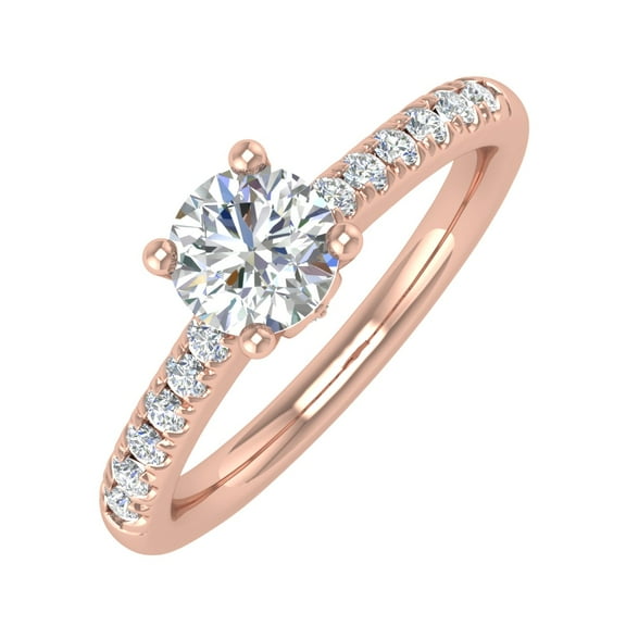 1/2 Carat Diamond Engagement Ring Band in 10K Rose Gold (Ring Size 10)