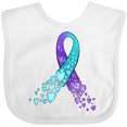 thumbnail image 3 of Inktastic Suicide Prevention Ribbon with Blue and Purple Hearts Boys or Girls Baby Bib, 3 of 4