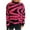 Hot Pink, variant on Women's Oversized Zebra Stripe Sweater Drop Shoulder Long Sleeve Knit Top Nylon Spandex Matte Pullover Loose Fit Casual Streetwear S-L