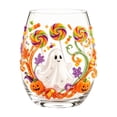 thumbnail image 3 of Halloween Themed Stemless Tumbler, Stemless Glass, Decorative Cocktail Glass, Enchanted Decor, 15Oz Ghost and Pumpkin Printed Glass Drinkware 4X3.5 Inch for Halloween Parties,, 3 of 8
