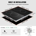 thumbnail image 7 of 24 Inch Glass Electric Cooktop 4 Burners, 240V Stove w/ Touch Control, Timer & Child Lock, 9 Heat Levels - Perfect for Simmering & Deep Frying, 7 of 7
