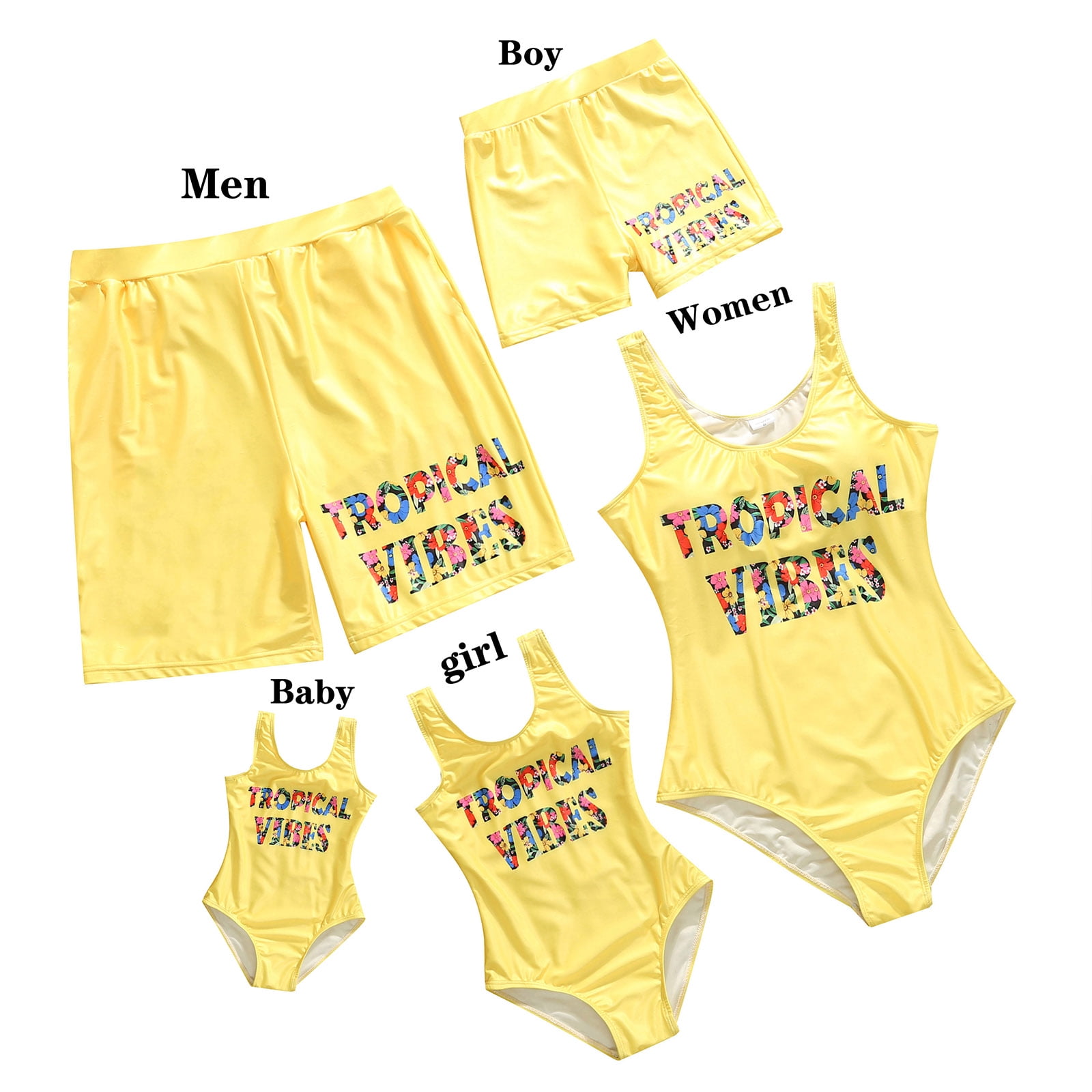 Family Swimsuit Matching Set Sleeveless One Piece Swimsuit Swim Trunks