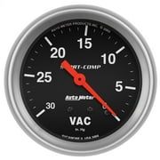 AUTO METER 3484 2-5/8IN VACUUM, 30 IN. HG MECH