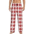 thumbnail image 2 of Kdxio Plaid Heart Print Men's Sleep Pajama Pant Lounge Pants with Pockets, 2 of 8