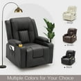 thumbnail image 5 of YODOLLA Massage Manual Recliner Chair with Heat and Vibration Massage, PU Leather Swivel Rocker Recliner Chair for Adults with 2 Cup Holders, Remote Control-Black, 5 of 9