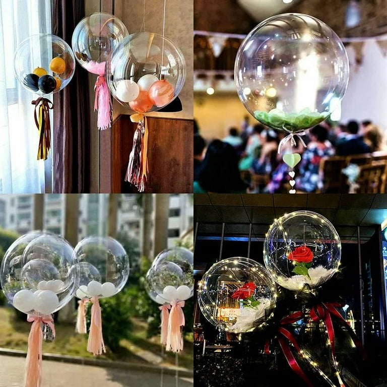 100 Pcs Clear Balloons 24 Inch Bubble Bobo Balloons Stuffing Transparent  Round Balloons Kids' Party Balloons for Christmas Wedding DIY Birthday  Party
