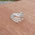 thumbnail image 4 of 925 Sterling Silver Adjustable Multi-Strand Wrap Ring – Handmade Boho Statement Ring for Women – Unique Layered Band Gift, 4 of 10