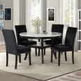thumbnail image 2 of New Classic Furniture Celeste 5-Pc Faux Marble/Wood Dining Set w/ 4 Chair-Black, 2 of 13