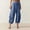 Blue, variant on DuoJiaJ Women's Solid Color Casual Loose Elastic Waist Drawstring Harem Casual Pants Women's Wide Leg Pants Black L