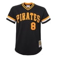 thumbnail image 2 of Youth Mitchell & Ness Willie Stargell Black Pittsburgh Pirates Cooperstown Collection-Mesh Batting Practice Jersey, 2 of 3