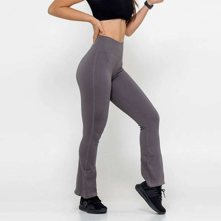 Yoga Pants For Women Plus Size Pockets Ribbed Seamless Flare Leggings  Bootcut High Waist Womens Leggings High Waisted