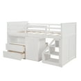 thumbnail image 4 of UWR-Nite Low Study Loft Bed with Portable Desk and Drawers, Solid Wood Twin-Size Low Loft Bed Frame with Storage Steps, Bedroom Furniture, 4 of 7