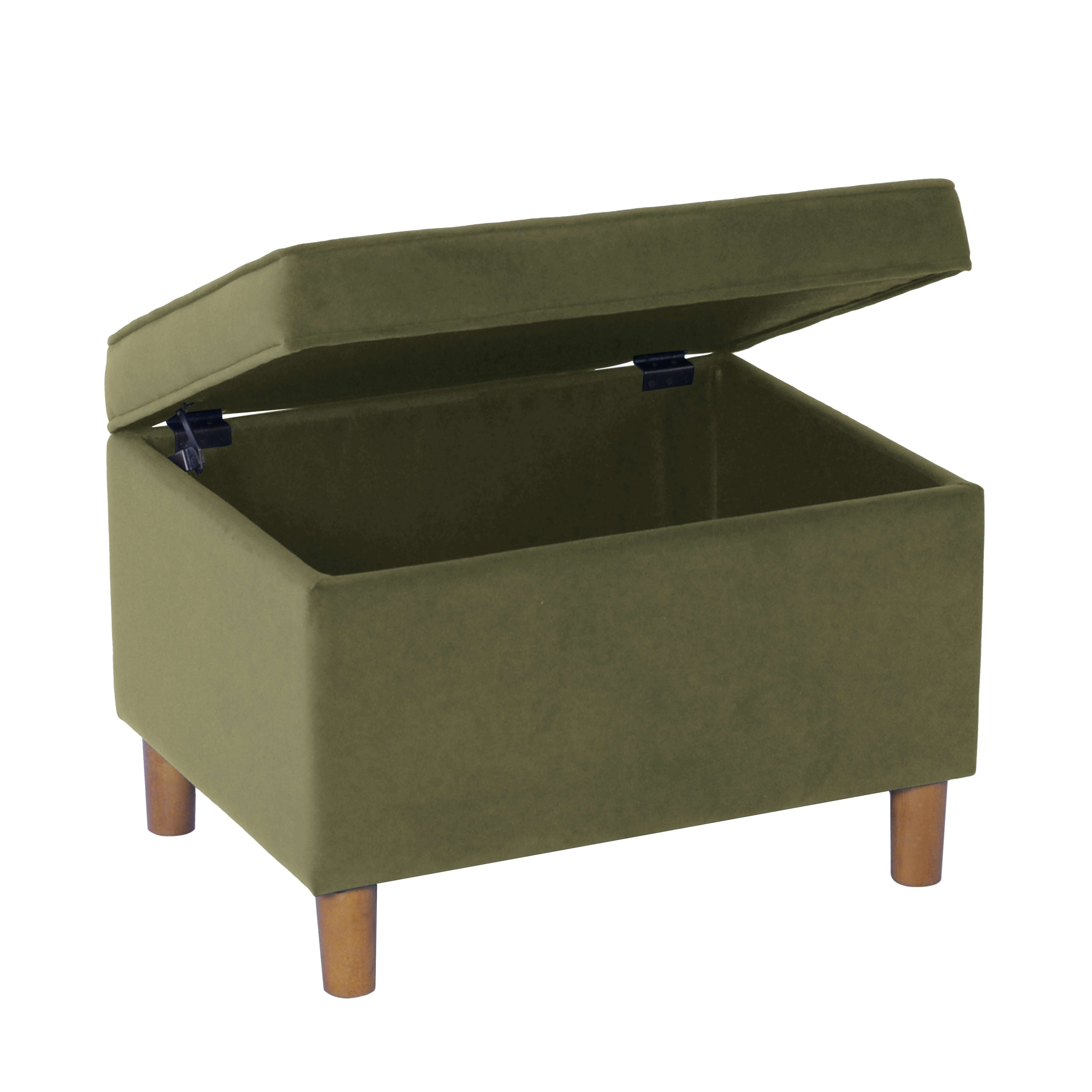 HomePop Dinah Storage Ottoman, Light Sage Green Velvet