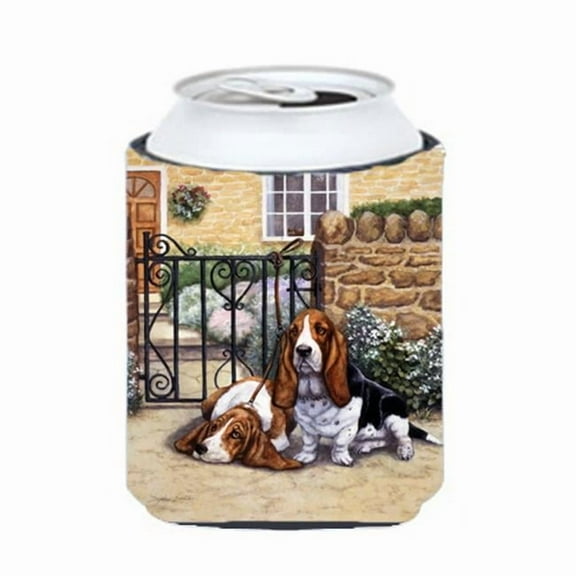 Basset Hound at the Gate Can or Bottle Hugger