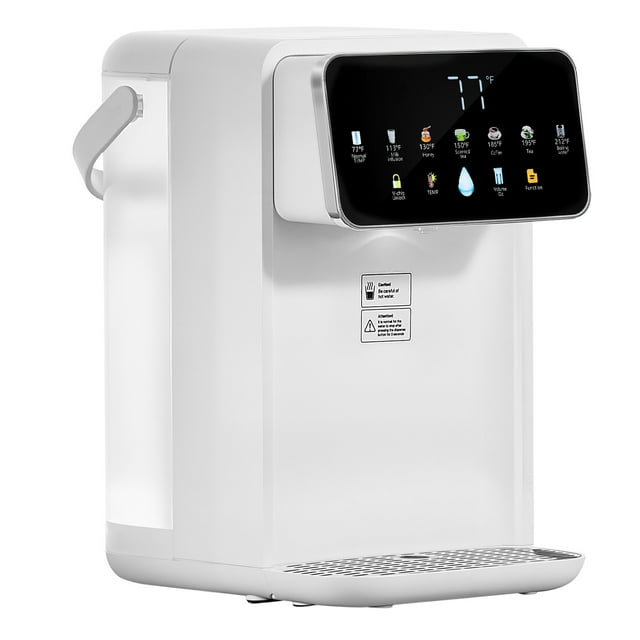 KFFKFF Instant Hot Water Dispenser, Countertop Boiling Water Dispenser with Adjustable 7 Temperatures & 7 Water Volumes, 118oz Removable Water Tank, Quick Heating with Touchscreen