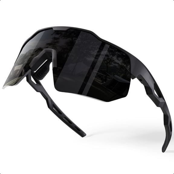 Polarized Sports Sunglasses for Men and Women, Big Frame TR90 Flexible Frame with UV Protection for Cycling, Running and Hiking