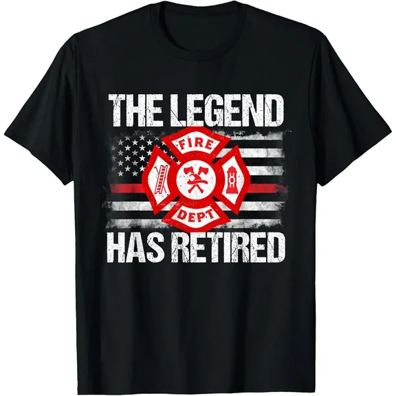 Firefighter Legend Retired Inspired Style Celebration Gift Unisex T-Shirt, up to size 5XL