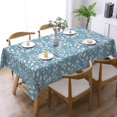 thumbnail image 2 of White Leaves Tablecloth Branch Blue Table Cloth Leaf Botanical Style Rectangle Tablecloth 60×84 Inch Washable Table Cover for Kitchen Dining Room Party Decoration, 2 of 8