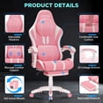 thumbnail image 3 of Hoffrree Gaming Chair with Wide Seat Big and Tall Office Chair with Footrest and Massage High Back Gamer Chair with Linkage Armrest Headrest and Lumbar Support Swivel Seat Height Adjustable for Adults, 3 of 7
