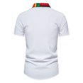 thumbnail image 4 of Hombres Casual Manga corta Impreso Patchwork Botón Camisa Bolsillo Tops Blusa Pompotops oipoqjl48690, 4 of 9
