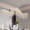 thumbnail image 5 of 36" Modern Wave LED Crystal Chandelier Pendant Light, Adjustable Color Temp 3000K-6000K, Height Adjustable Ceiling Fixture for Living Room & Luxury Spaces, 5 of 9