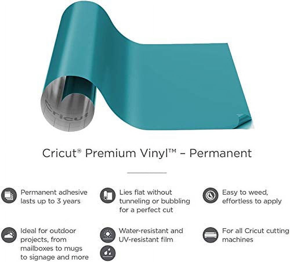 Cricut® Premium Vinyl – Permanent, Medium Blue, 12 x 48 