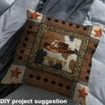 thumbnail image 2 of Castle Fairy Southwestern Cowboy Fabric by the Yard 1 Yard, Brown Cow Print Home Decor Fabric by the Yard, Star Barn Door Sewing Fabric, 2 of 6